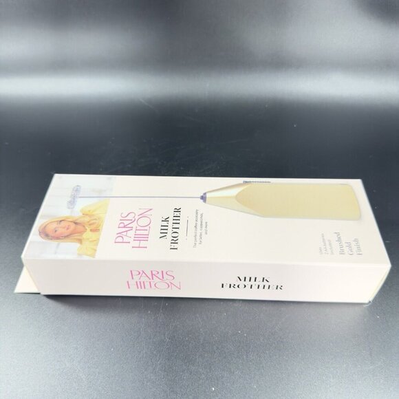 Paris Hilton Milk Frother Brushed Gold Finish 2AA Batteries Included New Box - Picture 10 of 10